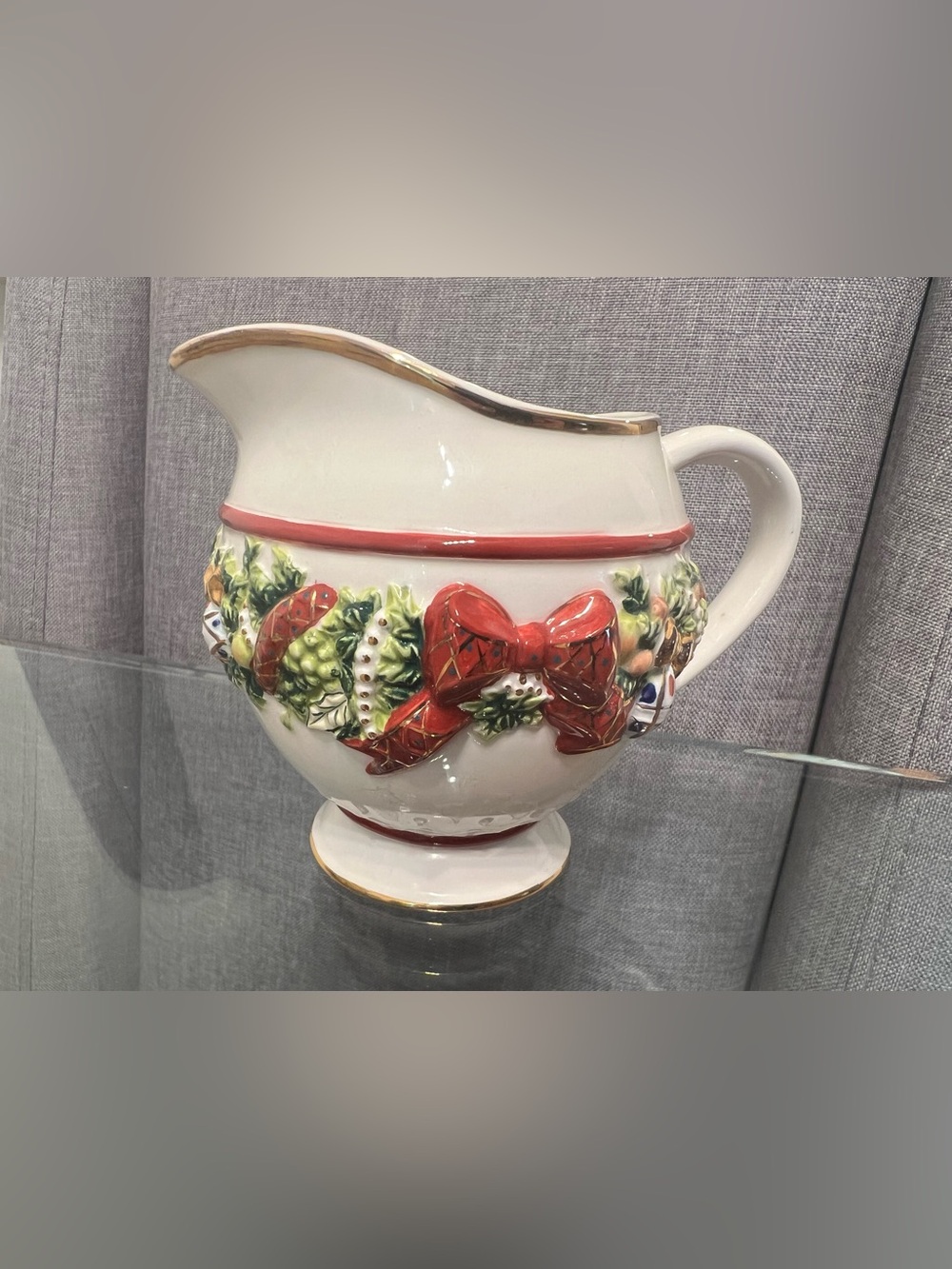 Waterford Holiday Heirloom "Christmas Memories" porcelain creamer.
